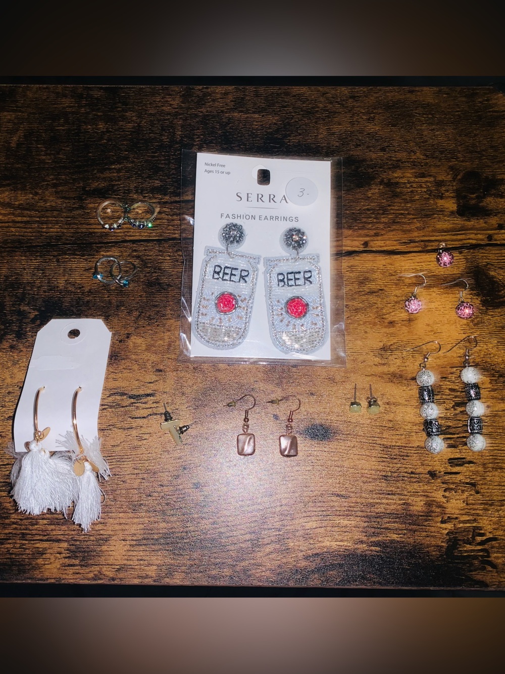 Earrings Bundle 9 Pairs and 1 Matching Pendant “Beer”